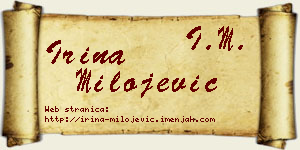 Irina Milojević vizit kartica